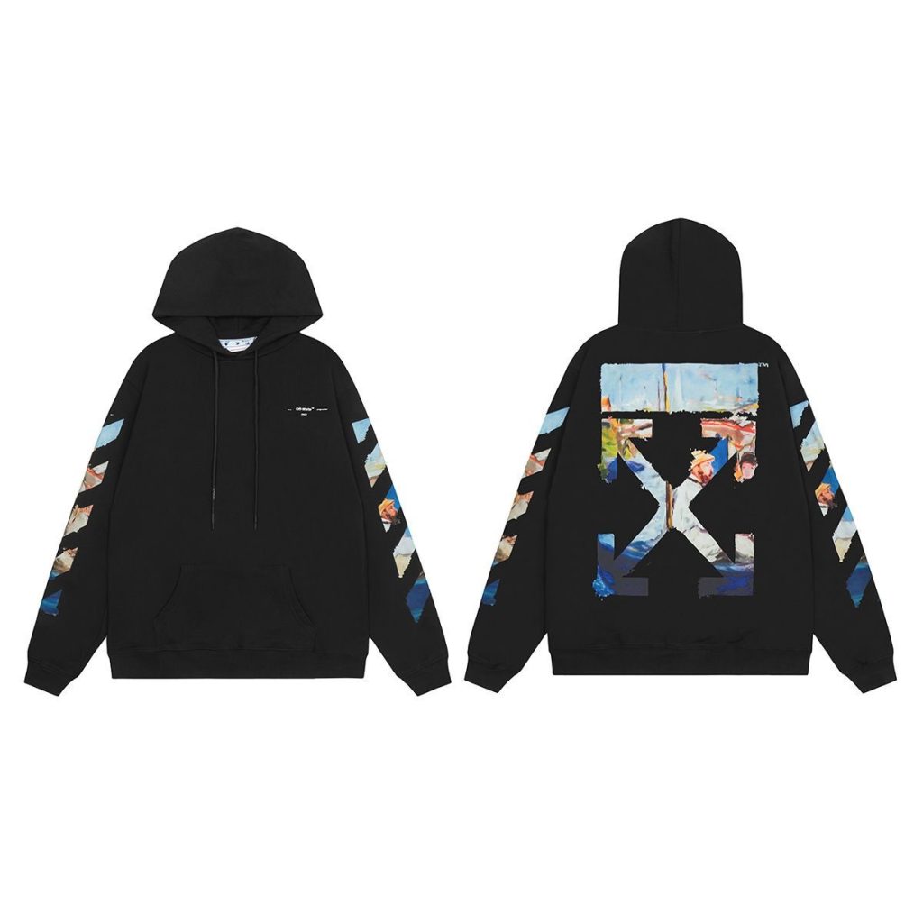 Off White Impressionist Seascape Arrow Hoodie OKZY2026566
