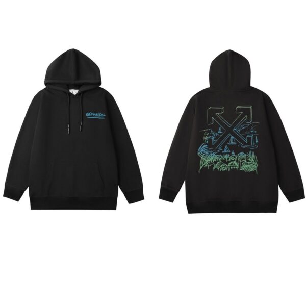 Off White Black Coastal Sketch Arrow Hoodie OKZY2026568