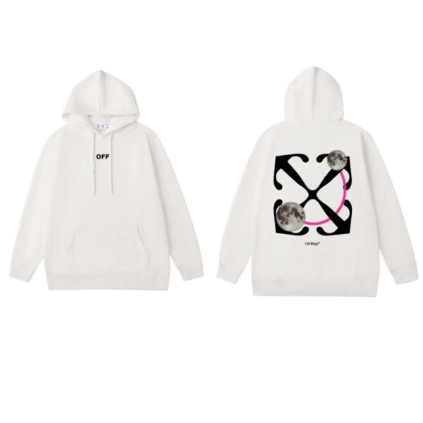Off White White Moon Planet Arrow Hoodie OKZY2026571