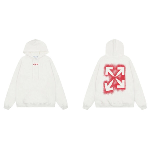 Off White Red Spray Arrow Hoodie OKZY2026575