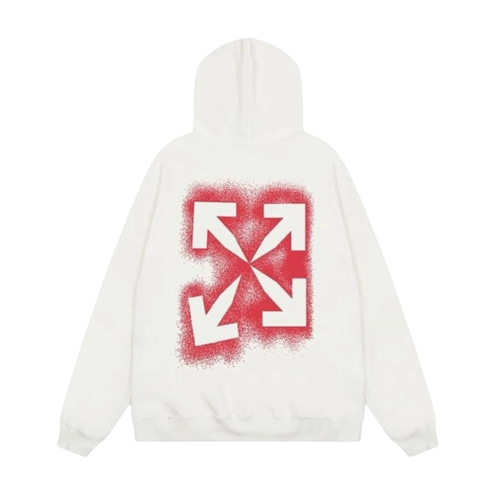 Off White Red Spray Arrow Hoodie OKZY2026575