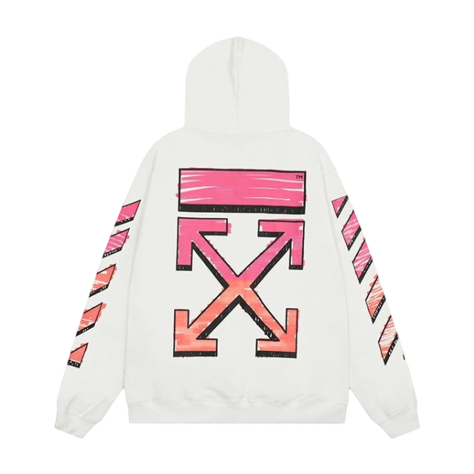 Off White Pink Gradient Arrow Hoodie OKZY2026576
