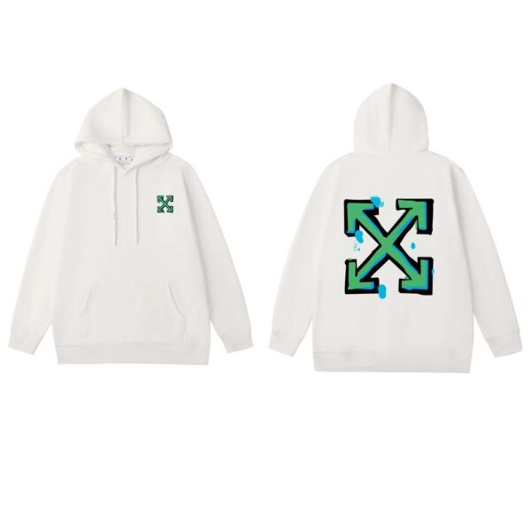 Off White Green Splash Arrow Hoodie OKZY2026579