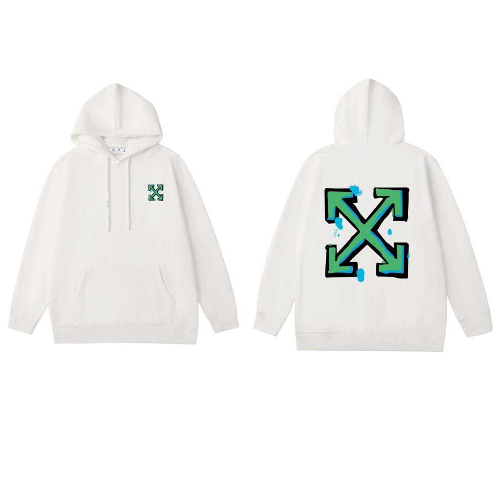 Off White Green Splash Arrow Hoodie OKZY2026579