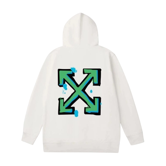 Off White Green Splash Arrow Hoodie OKZY2026579