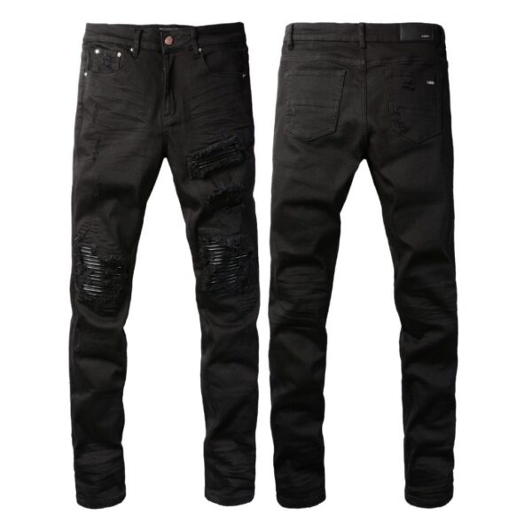 Amiri Frayed Biker Black Jeans OKZY202657
