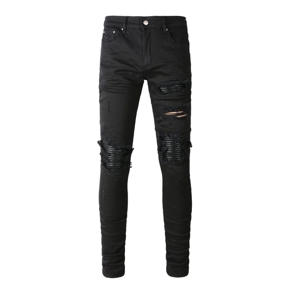 Amiri Frayed Biker Black Jeans OKZY202657