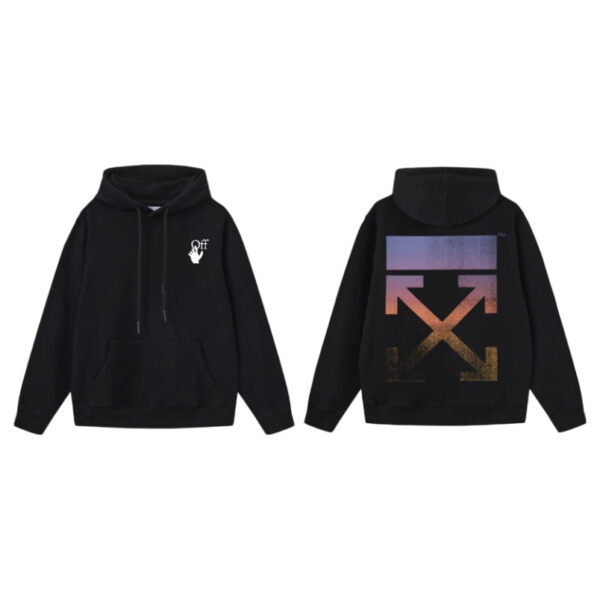 Off White Black Gradient Sunset Arrow Hoodie OKZY2026581