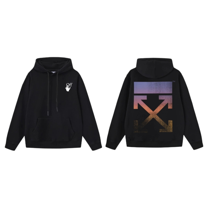 Off White Black Gradient Sunset Arrow Hoodie OKZY2026581
