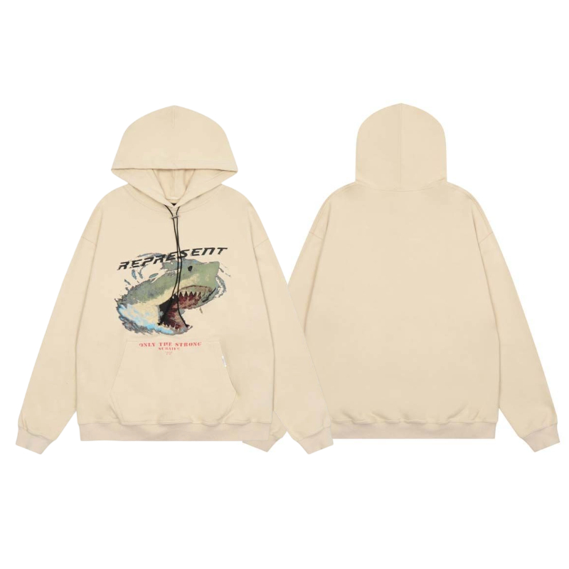 Represent Shark Print Hoodie OKZY2026597