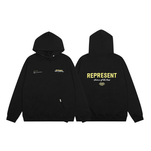 Represent Yellow Script Logo Hoodie OKZY2026599