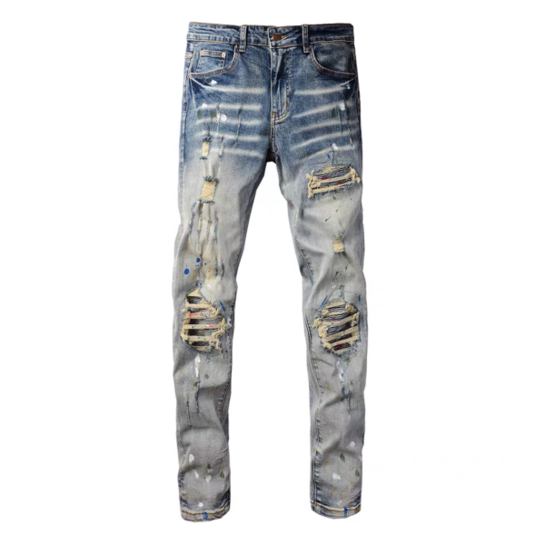 Amiri Paint Splatter Light Wash Jeans OKZY202660