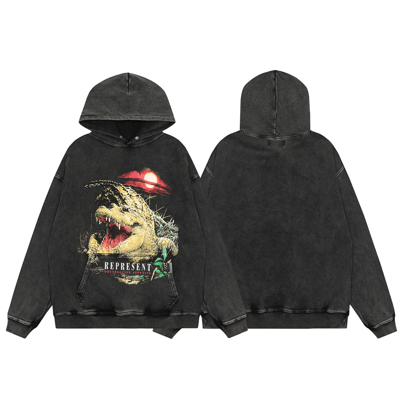 Represent Crocodile Vintage Washed Hoodie OKZY2026620