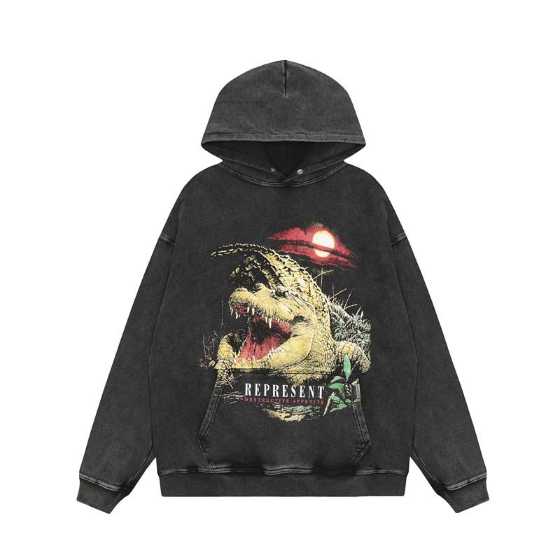 Represent Crocodile Vintage Washed Hoodie OKZY2026620