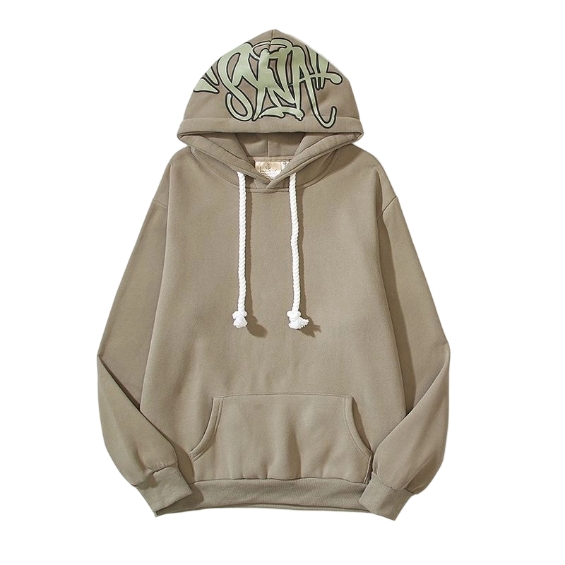 Syna World Hood Print Khaki Hoodie OKZY2026640