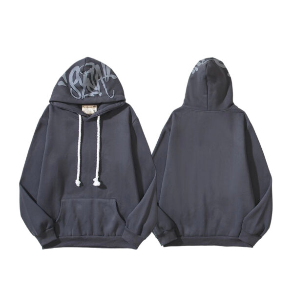 Syna World Hood Print Dark Grey Hoodie OKZY2026642
