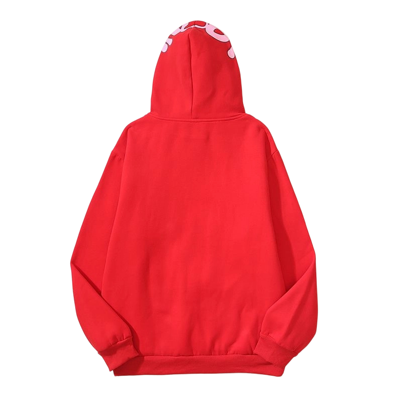 Syna World Hood Print Red Hoodie OKZY2026644