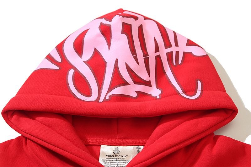 Syna World Hood Print Red Hoodie OKZY2026644