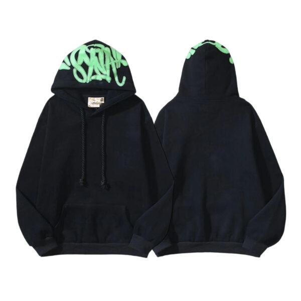 Syna World Hood Print Black Hoodie OKZY2026645