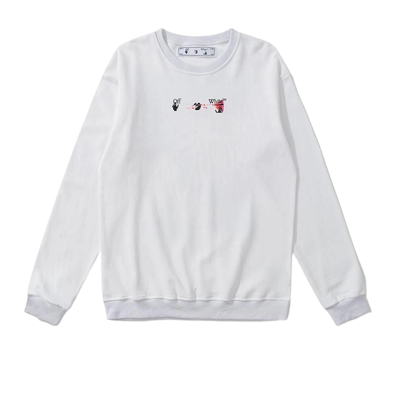 Off White Pink Paint Arrow White Sweatshirt OKZY2026670