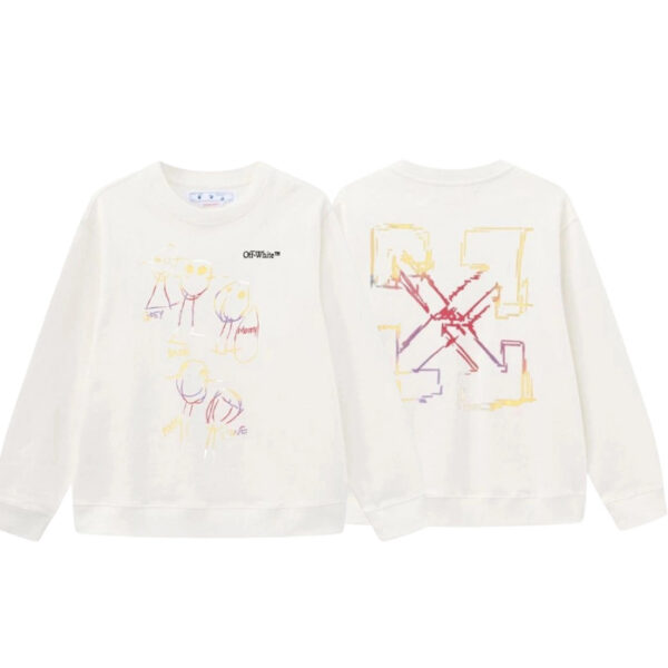 Off White Stick Figure White Sweatshirt OKZY2026672