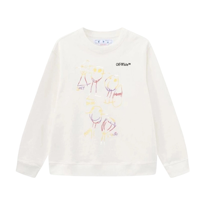 Off White Stick Figure White Sweatshirt OKZY2026672
