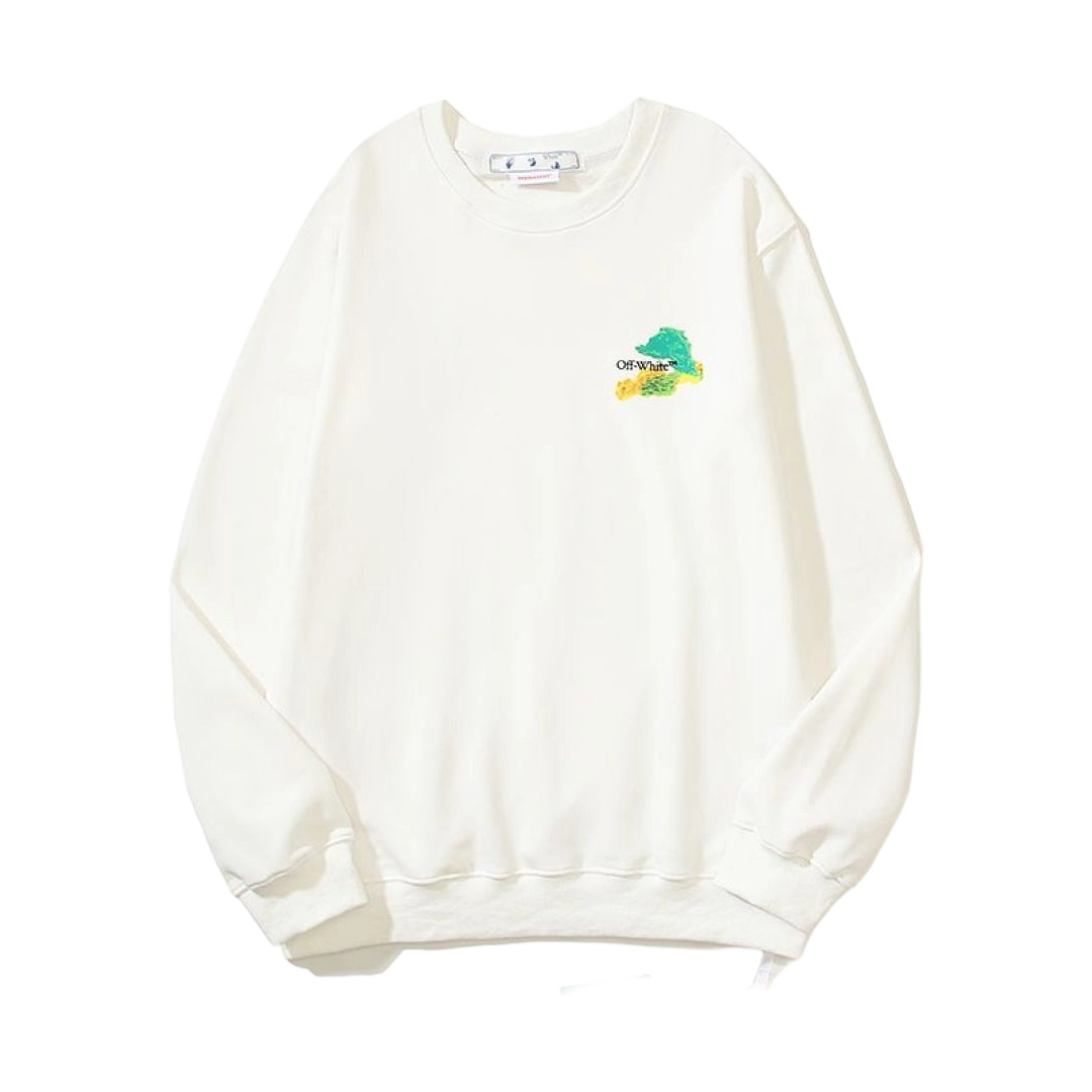 Off White Color Paint Arrow White Sweatshirt OKZY2026673