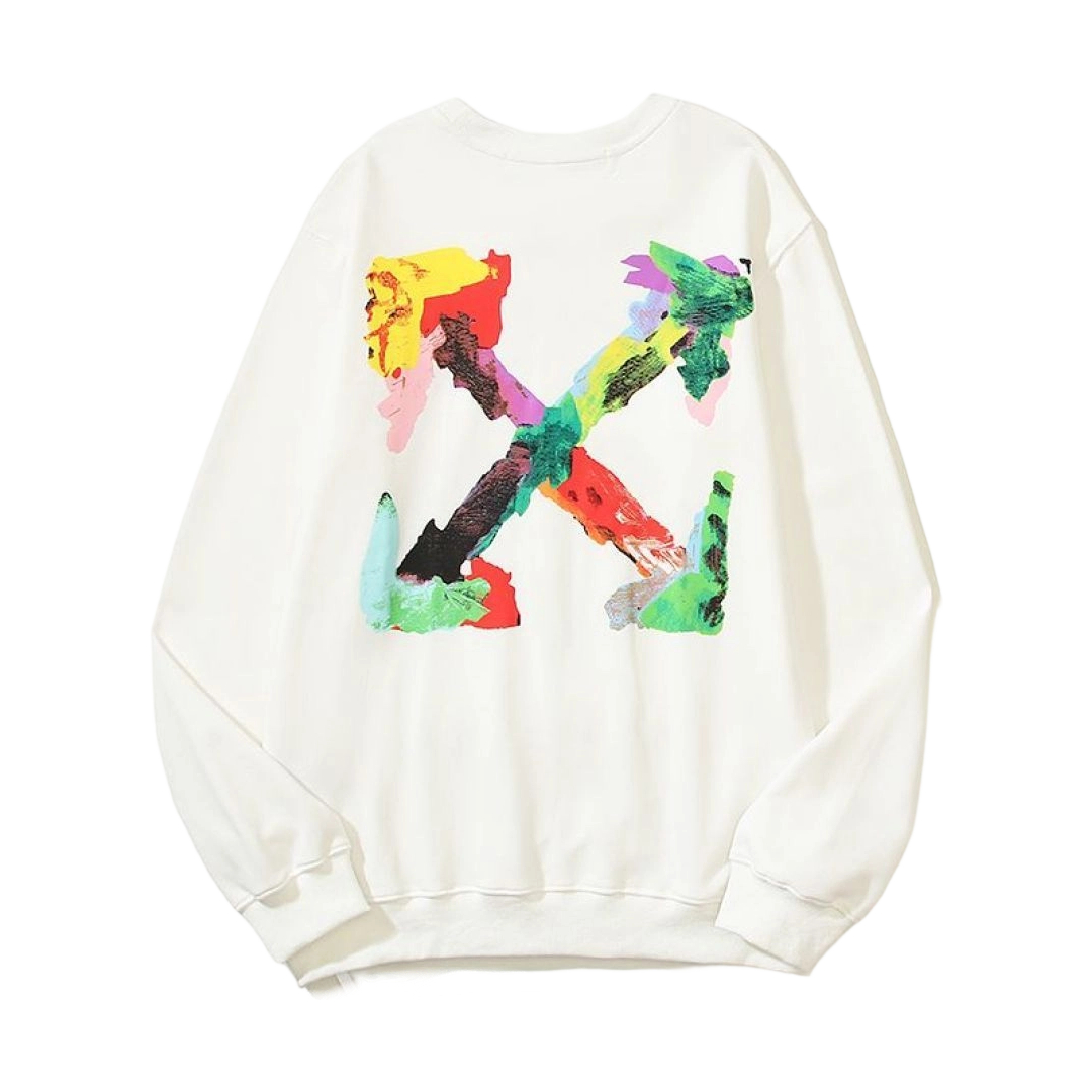Off White Color Paint Arrow White Sweatshirt OKZY2026673