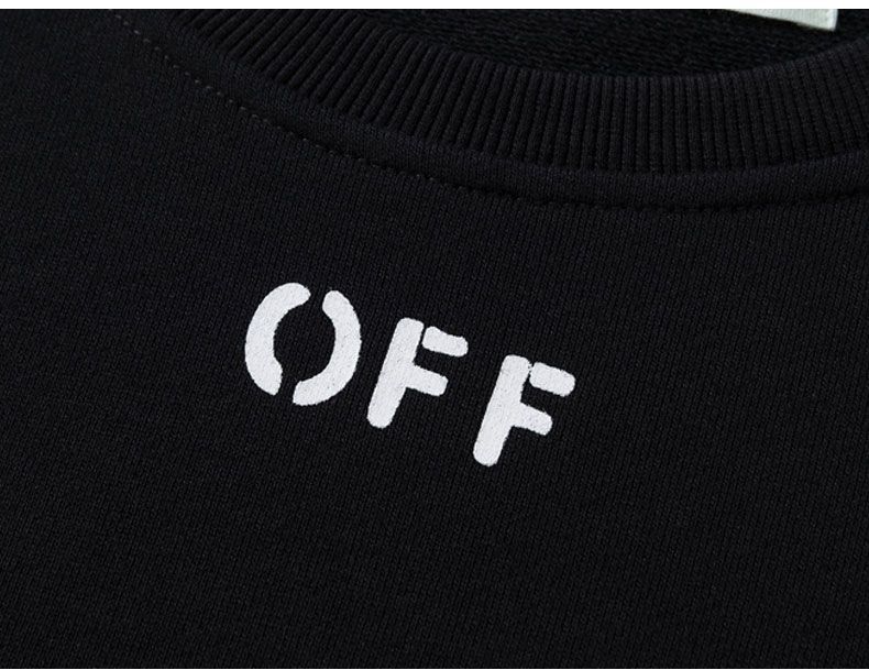 Off White Floral Sleeve Black Sweatshirt OKZY2026675