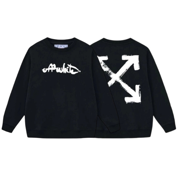 Off White Graffiti Script Black Sweatshirt OKZY2026677