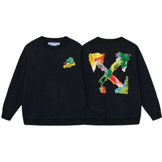 Off White Color Paint Arrow Black Sweatshirt OKZY2026678