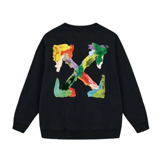 Off White Color Paint Arrow Black Sweatshirt OKZY2026678