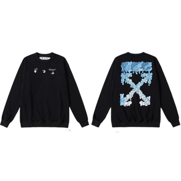 Off White Blue Melt Arrow Black Sweatshirt OKZY2026683