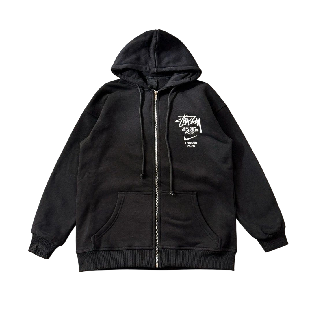 Stussy x Nike Full Zip Hoodie Black OKZY2026704