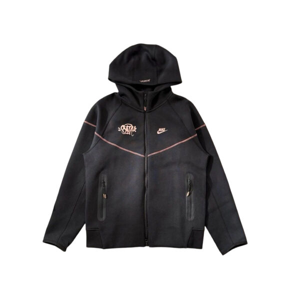 Stussy x Nike Tech Fleece Full Zip Hoodie Black OKZY2026707