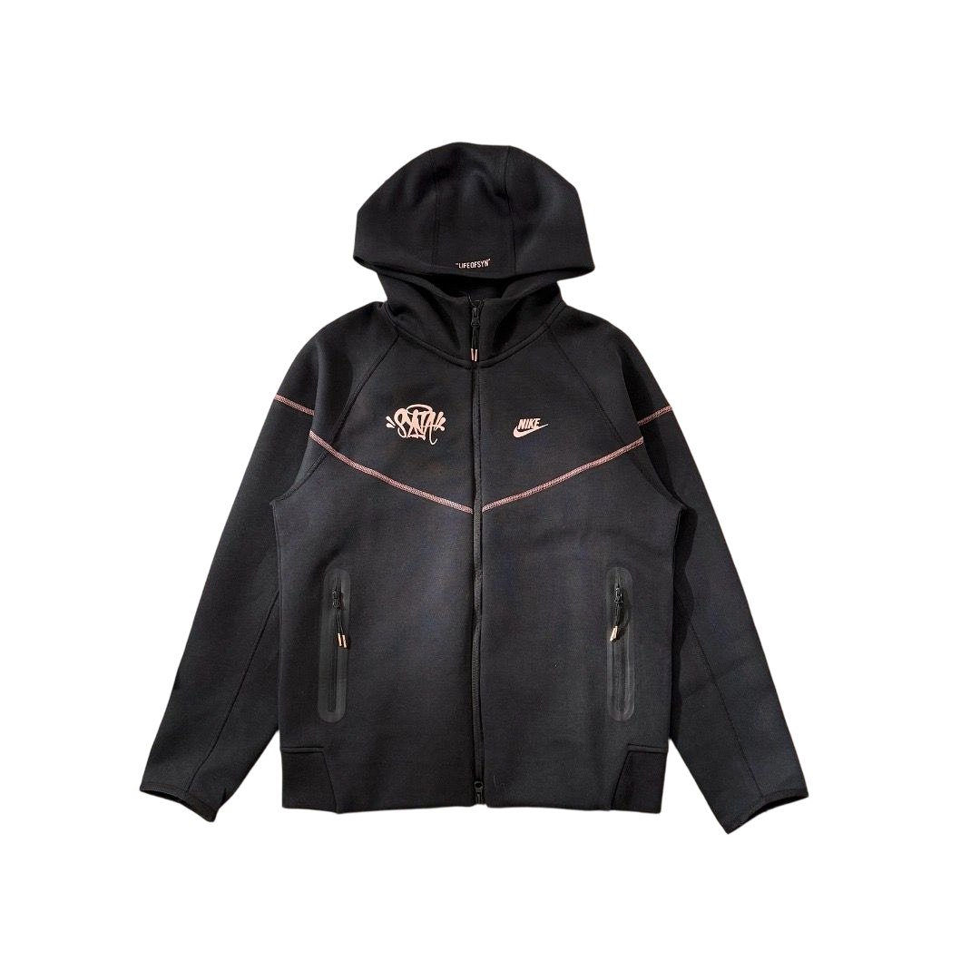Stussy x Nike Tech Fleece Full Zip Hoodie Black OKZY2026707