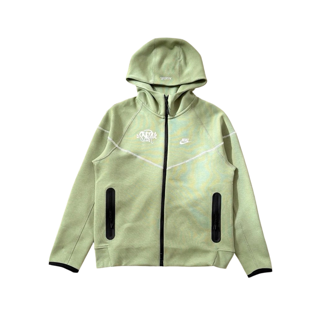 Stussy x Nike Tech Fleece Zip Hoodie Sage Green OKZY2026708