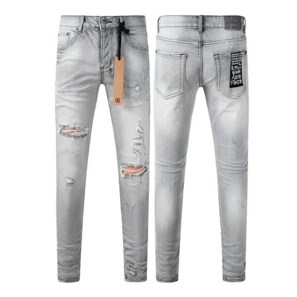 Ksubi Faded Grey Destroyed Denim Pants OKZY202670