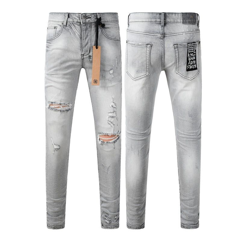 Ksubi Faded Grey Destroyed Denim Pants OKZY202670