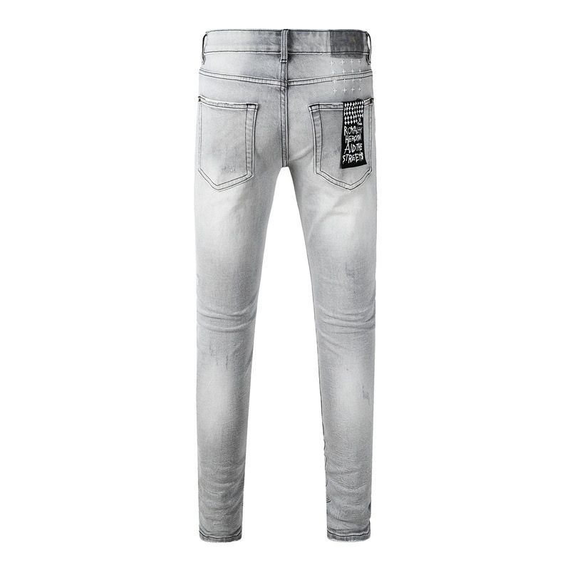 Ksubi Faded Grey Destroyed Denim Pants OKZY202670