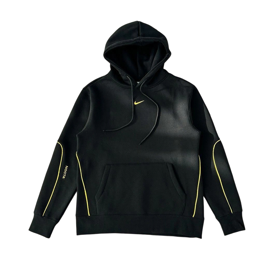 Nike NOCTA Pullover Hoodie Black Yellow Piping OKZY2026710