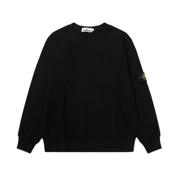 STONE ISLAN loose round neck hoodie Black OKZY2026743
