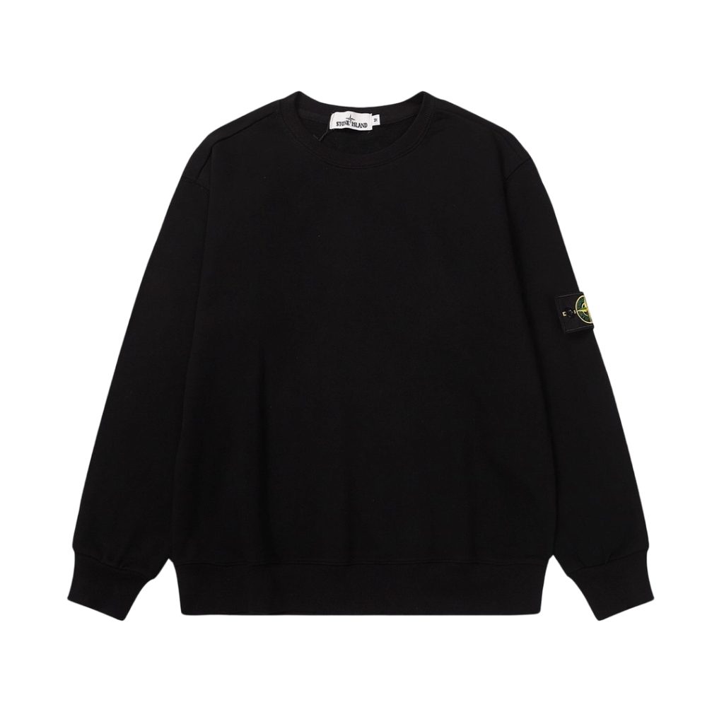 STONE ISLAN loose round neck hoodie Black OKZY2026743