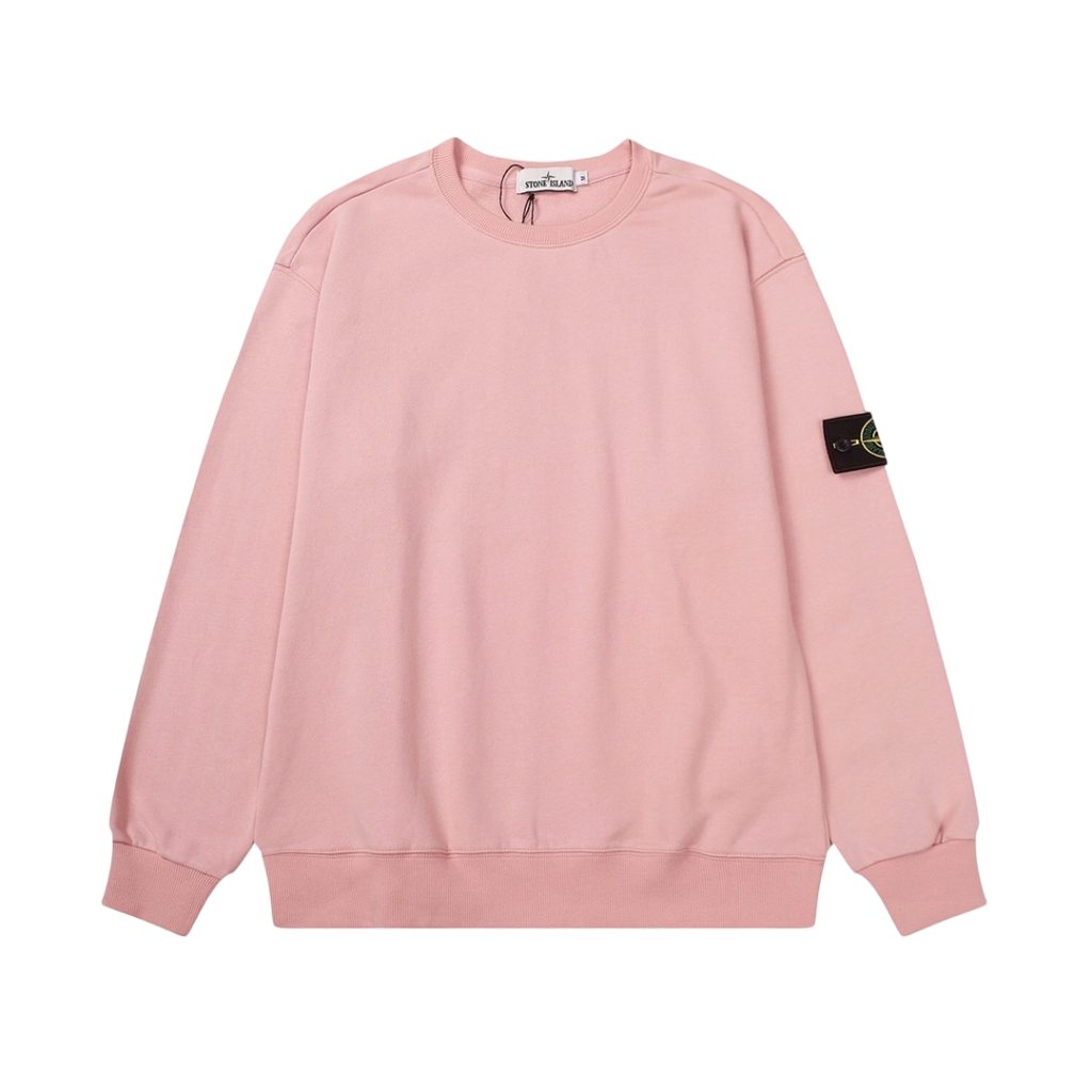 STONE ISLAN loose round neck hoodie Pink OKZY2026744