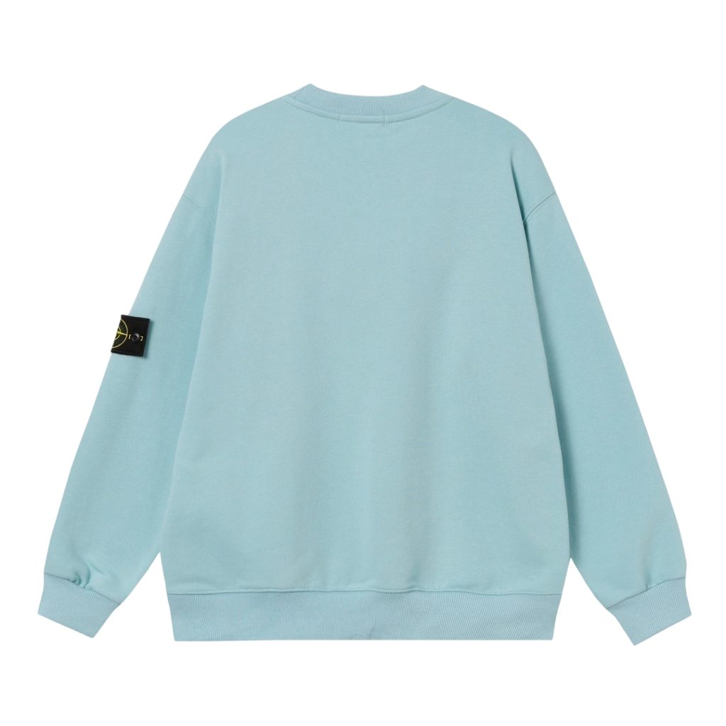 STONE ISLAN loose round neck hoodie light blue OKZY2026745