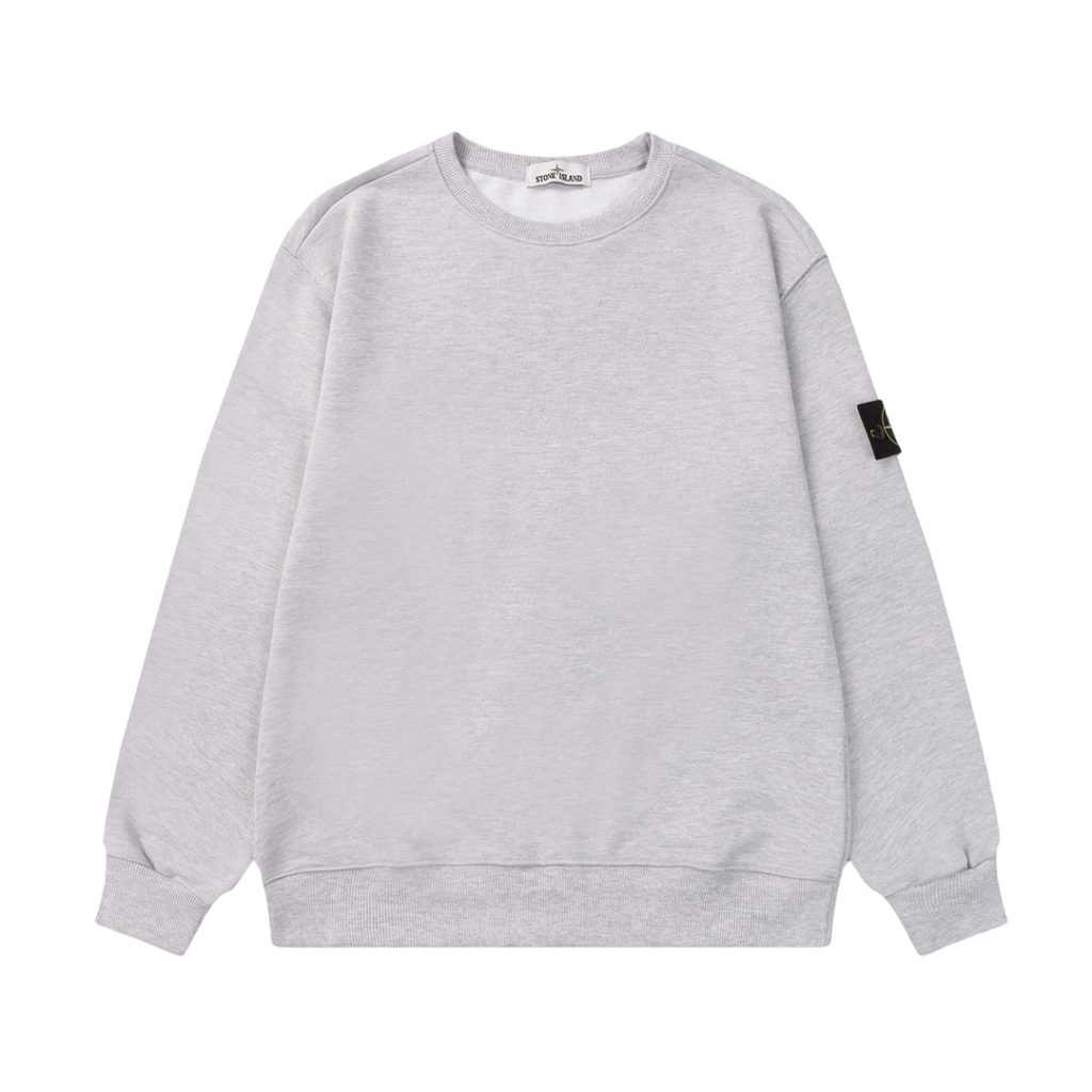 STONE ISLAN loose round neck hoodie grey OKZY2026746