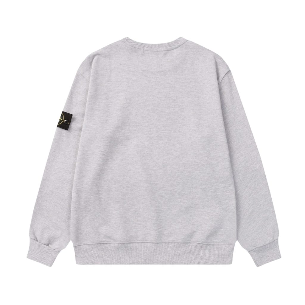 STONE ISLAN loose round neck hoodie grey OKZY2026746