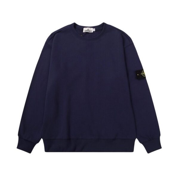 STONE ISLAN loose round neck hoodie navy blue OKZY2026749