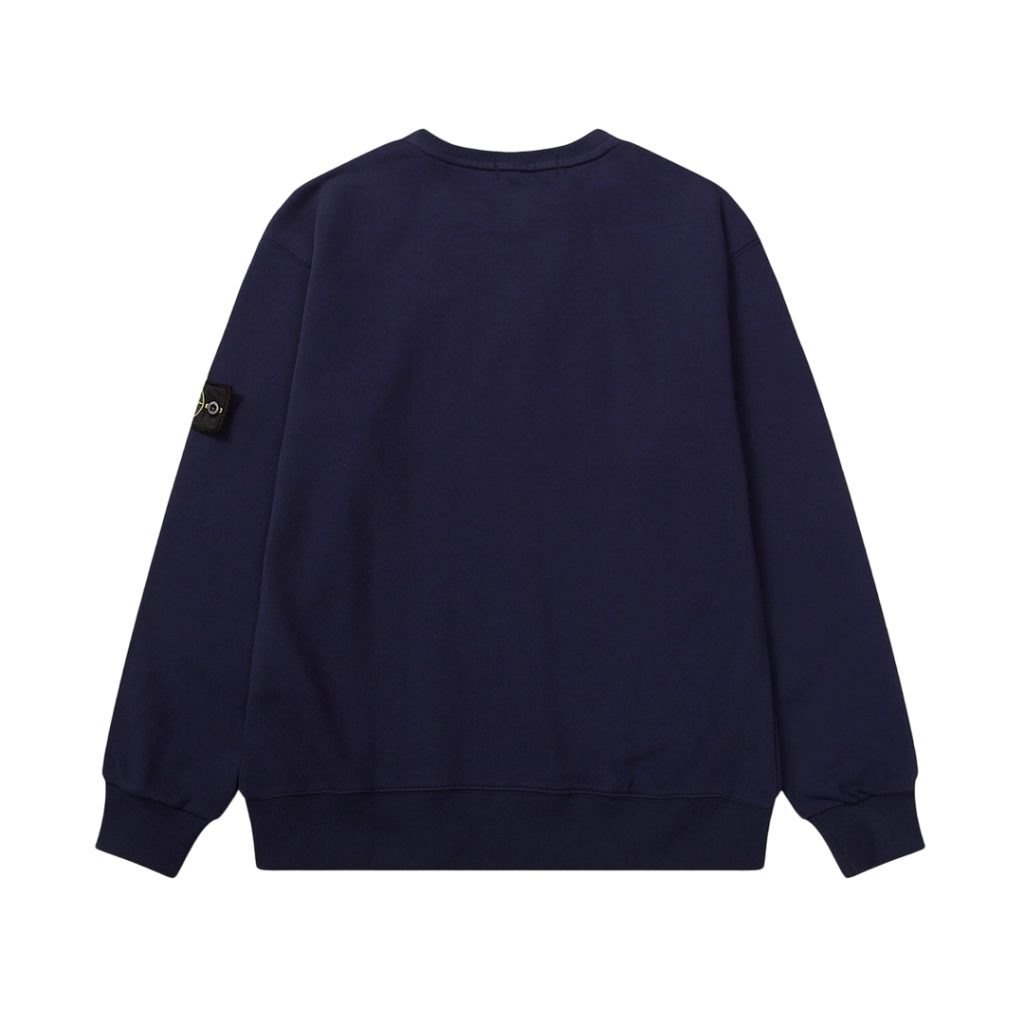 STONE ISLAN loose round neck hoodie navy blue OKZY2026749