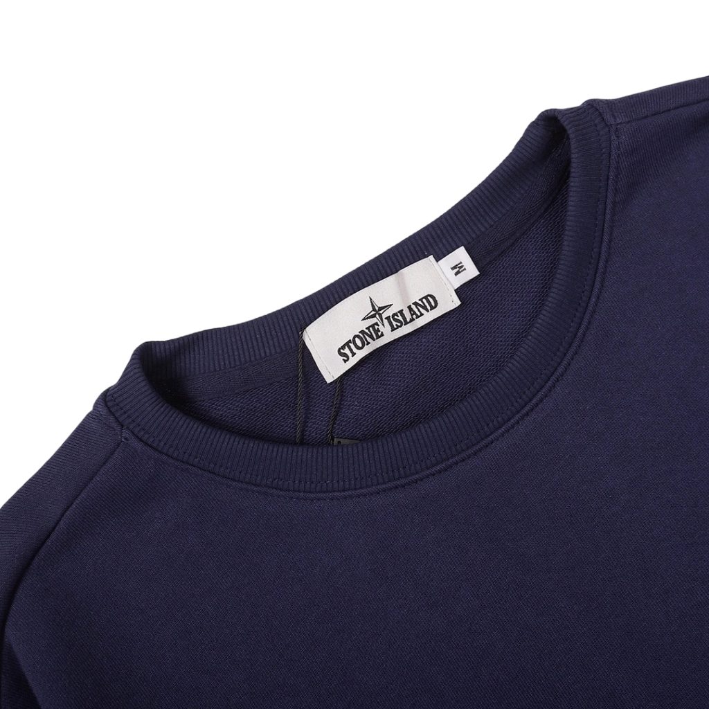 STONE ISLAN loose round neck hoodie navy blue OKZY2026749